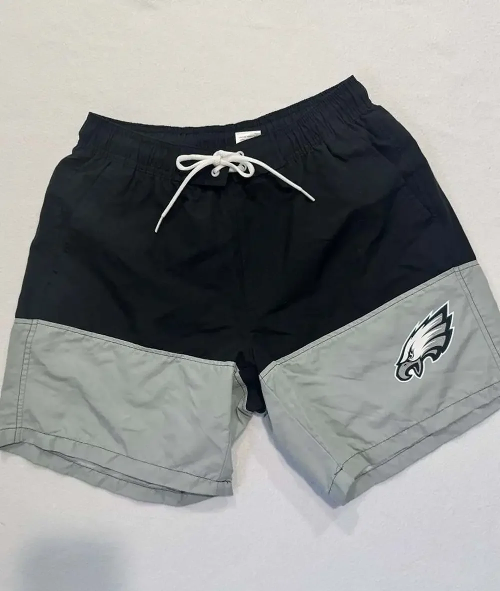 Philadelphia Eagles NFL Men’s Swim Trunks Board Shorts Black Gray Size S NWT